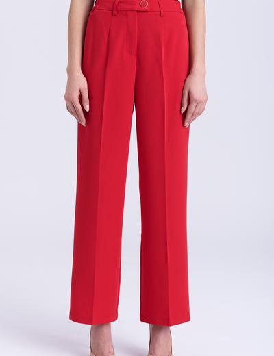 Eleganckie spodnie damskie z kantem - czerwone - Greenpoint