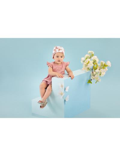 Bawełniany rampers niemowlęcy różowy