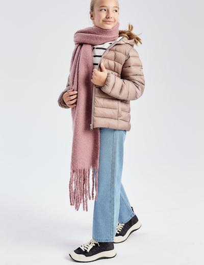 Pikowana, lekka kurtka przejściowa dla małej dziewczynki - różowa - Limited Edition