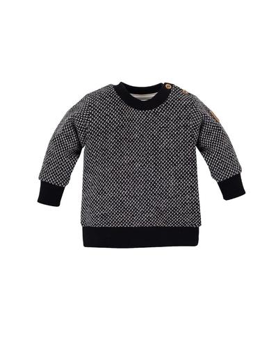 Bawełniany sweter niemowlęcy z guziczkami - czarny