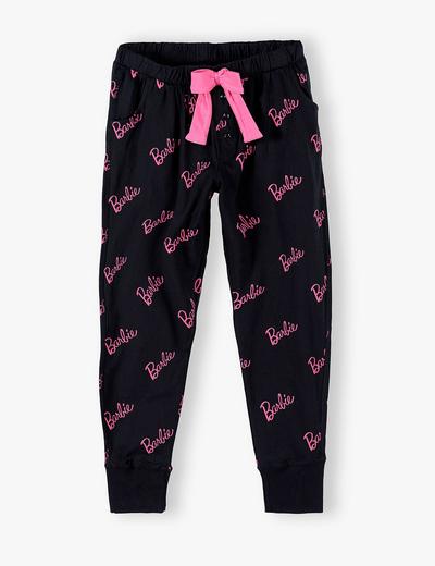 Bawełniane spodnie od piżamy damskie Barbie - czarne