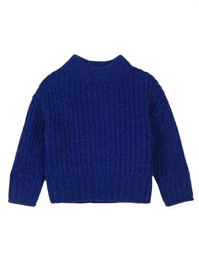 Niemowlęcy sweter nierozpinany z półgolfem - niebieski