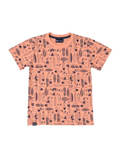 T-Shirt chłopięcy we wzorki - pomarańczowe