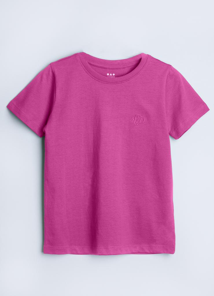 T-shirt z miękkiej dzianiny w kolorze magenta - Limited Edition