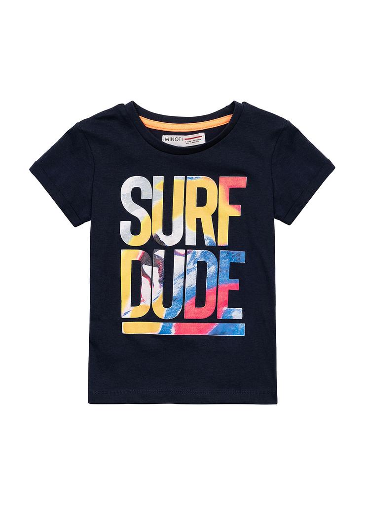Granatowy t-shirt dla chłopca bawełniany- Surf dude