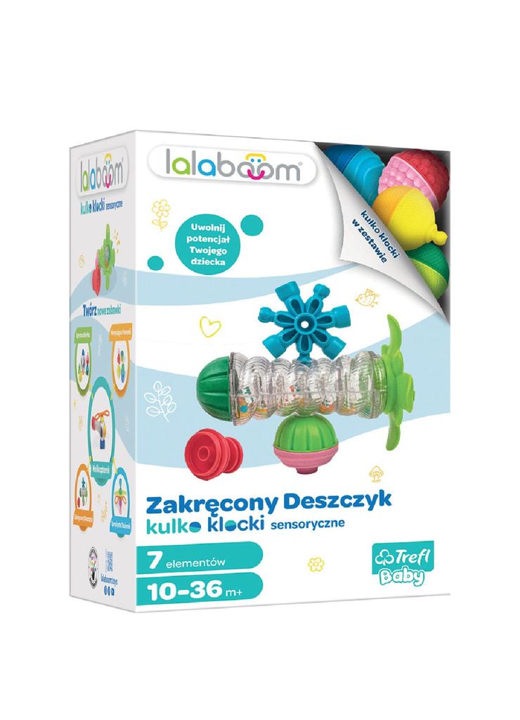 Zabawka sensoryczna - Lalaboom - Mini set - Zakręcony Deszczyk