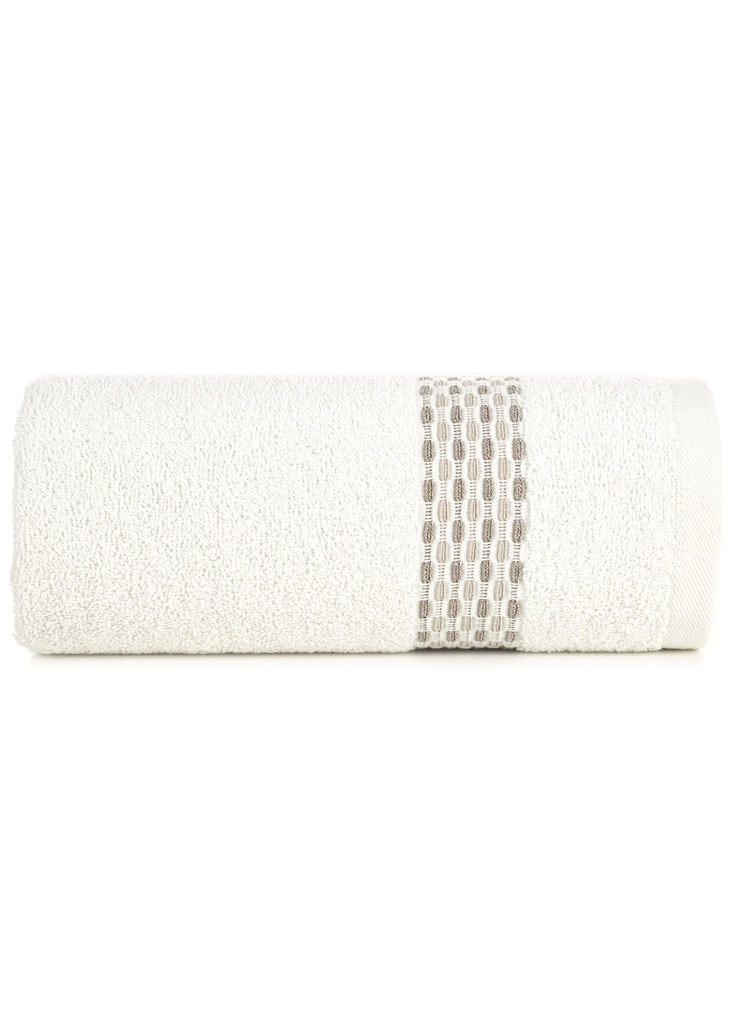 Kremowy ręcznik ze zdobieniami 50x90 cm