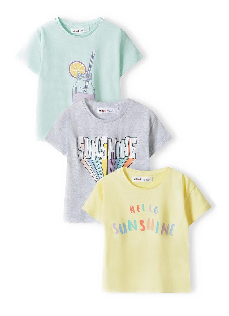 T-shirty bawełniane dla dziewczynki Sunshine - 3pak