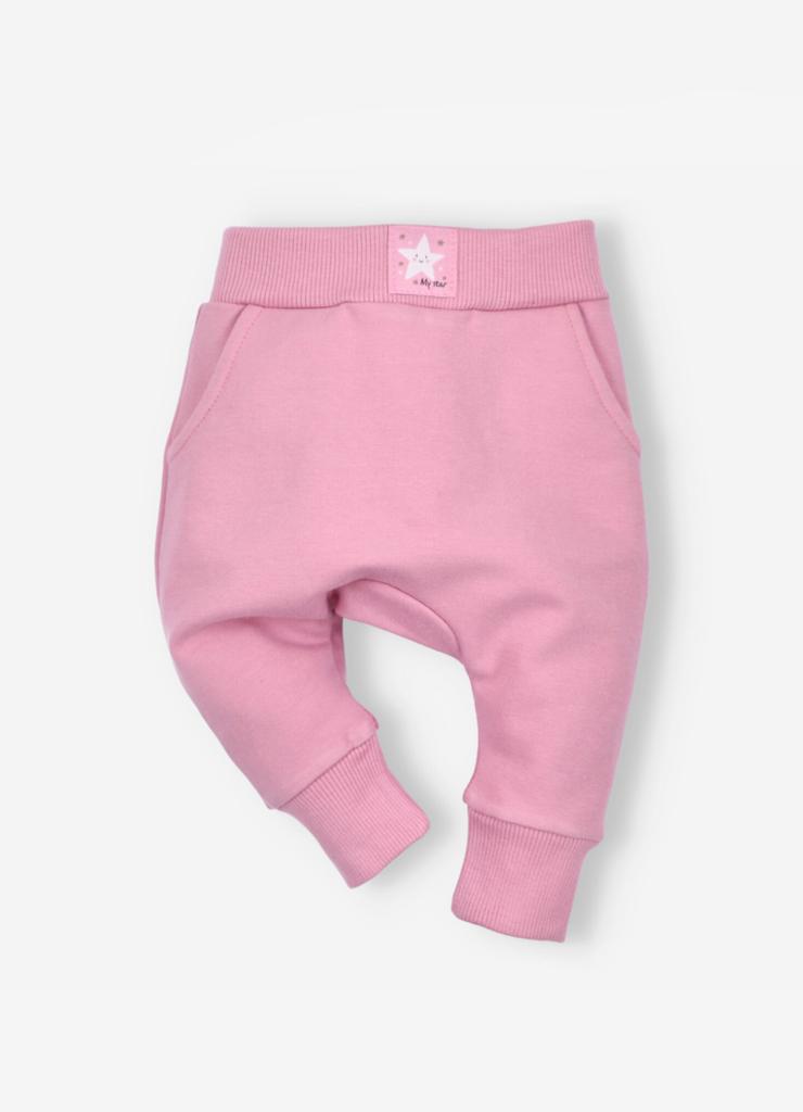 Różowe spodnie dresowe niemowlęce