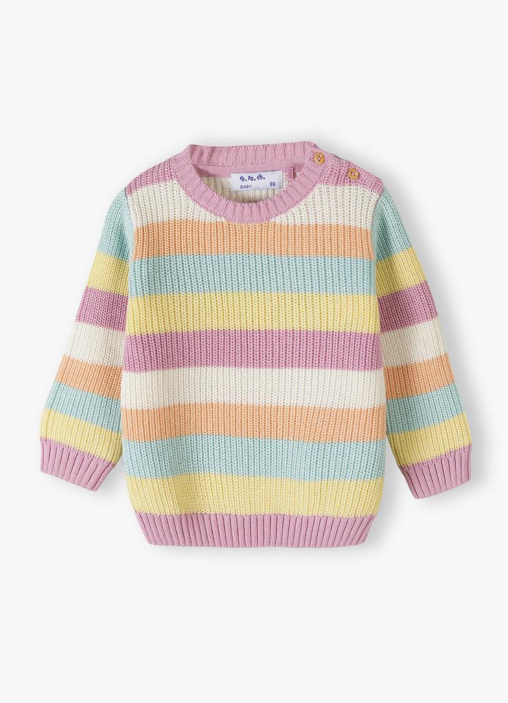 Sweter niemowlęcy w kolorowe paski - 5.10.15.