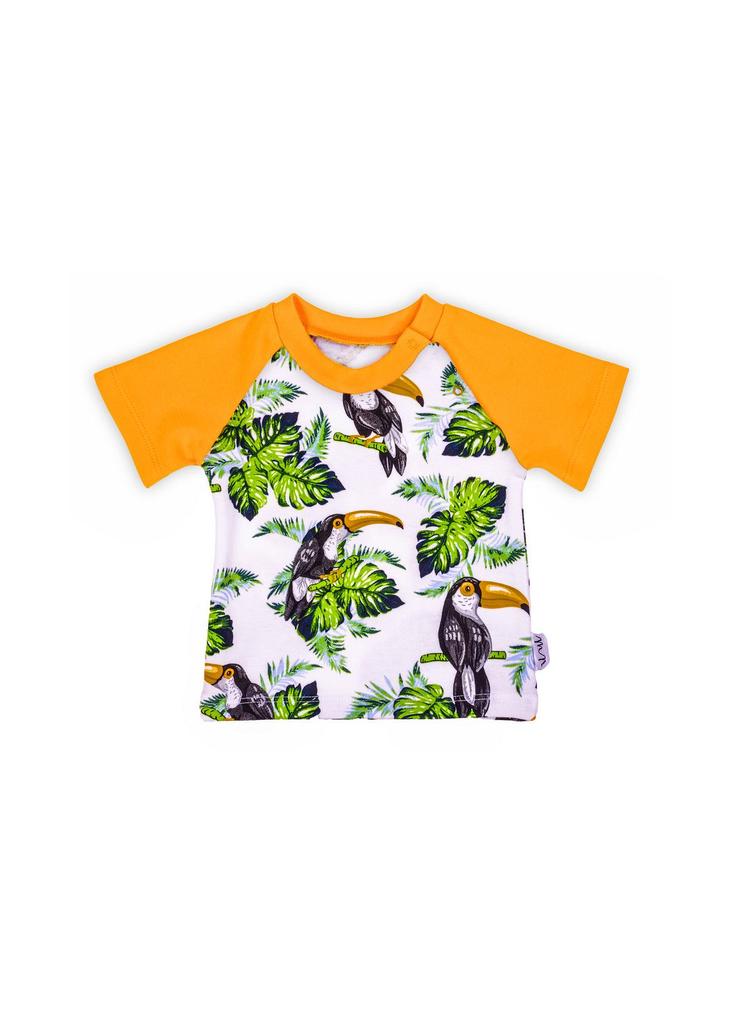 Bawełniany t-shirt chłopięcy w tropikalny wzór TUKAN