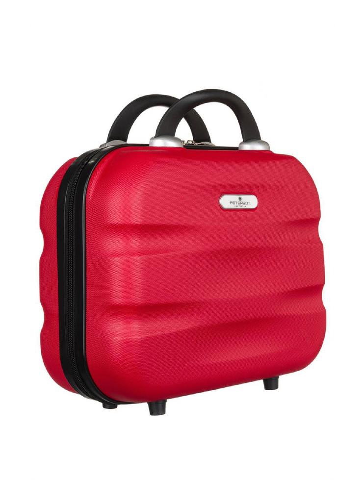 Pojemny kuferek podróżny z mocowaniem do walizki — Peterson czerwony unisex