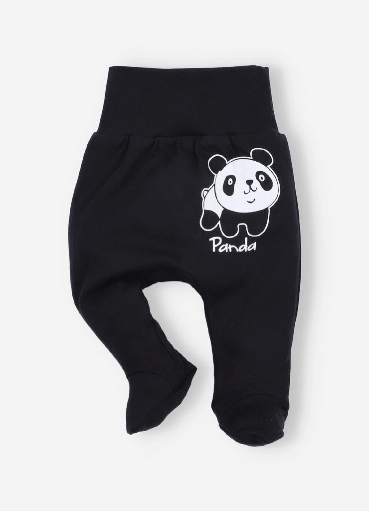 Półśpiochy niemowlęce z bawełny organicznej dla chłopca- Panda