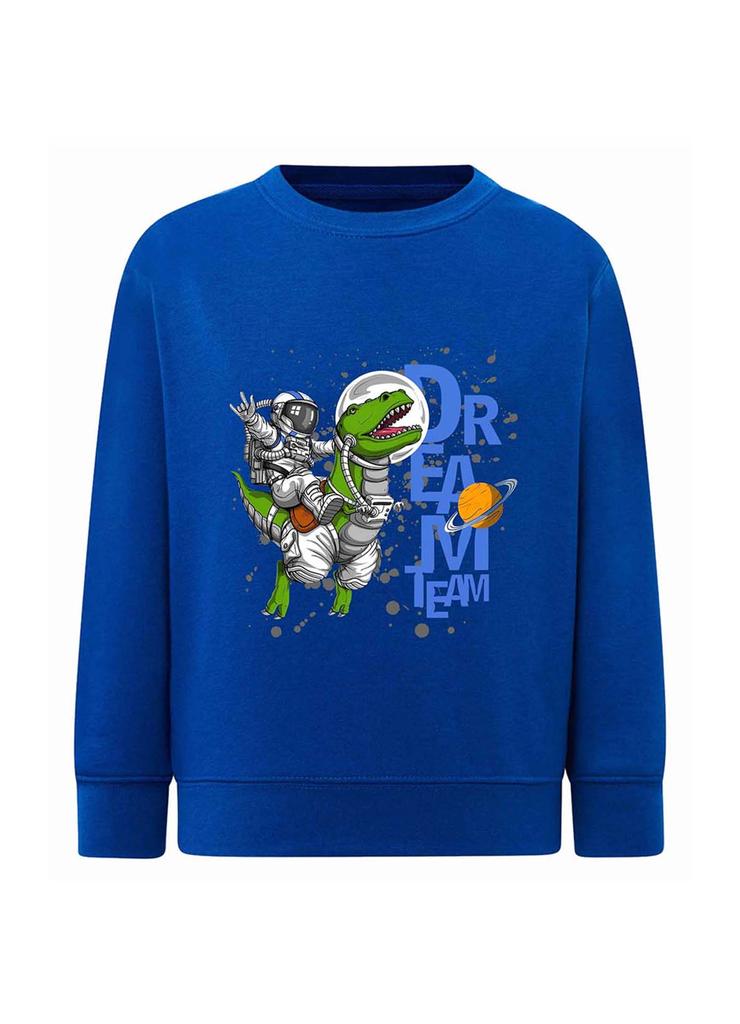 Dzianinowa bluza nierozpinana Astronauta & Dinozaur niebieska