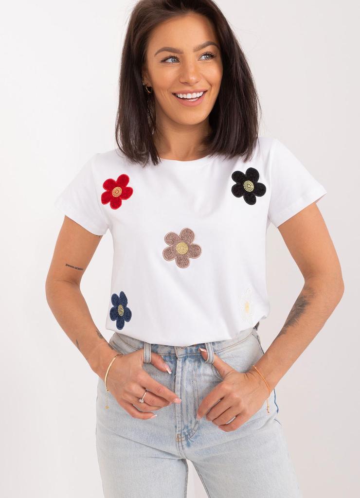 T-Shirt W Kwiaty biały