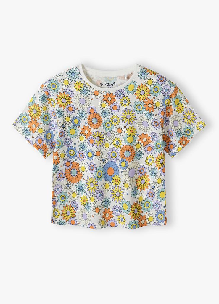 Koszulka dziewczęca - top w kwiatki - 5.10.15.