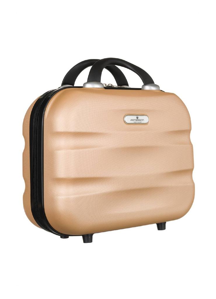 Pojemny kuferek podróżny z mocowaniem do walizki — Peterson beżowy unisex