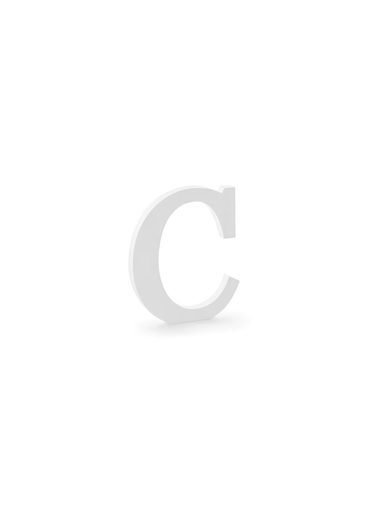 Drewniana litera C biała 17x20cm - 1 szt.