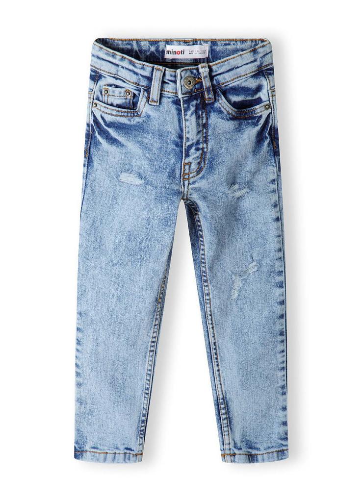 Stylowe chłopięce spodnie jeansowe z przetarciami