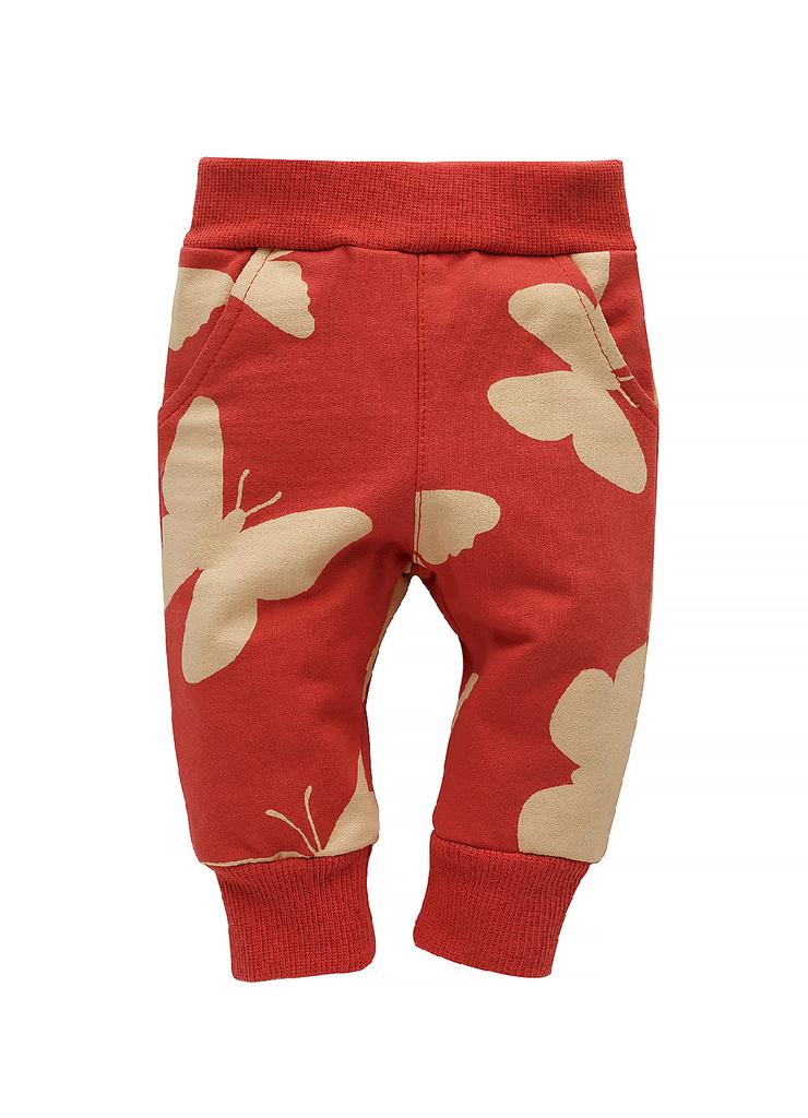 Bawełniane spodnie niemowlęce Imagine czerwone