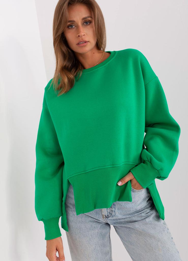 Zielona asymetryczna bluza damska basic