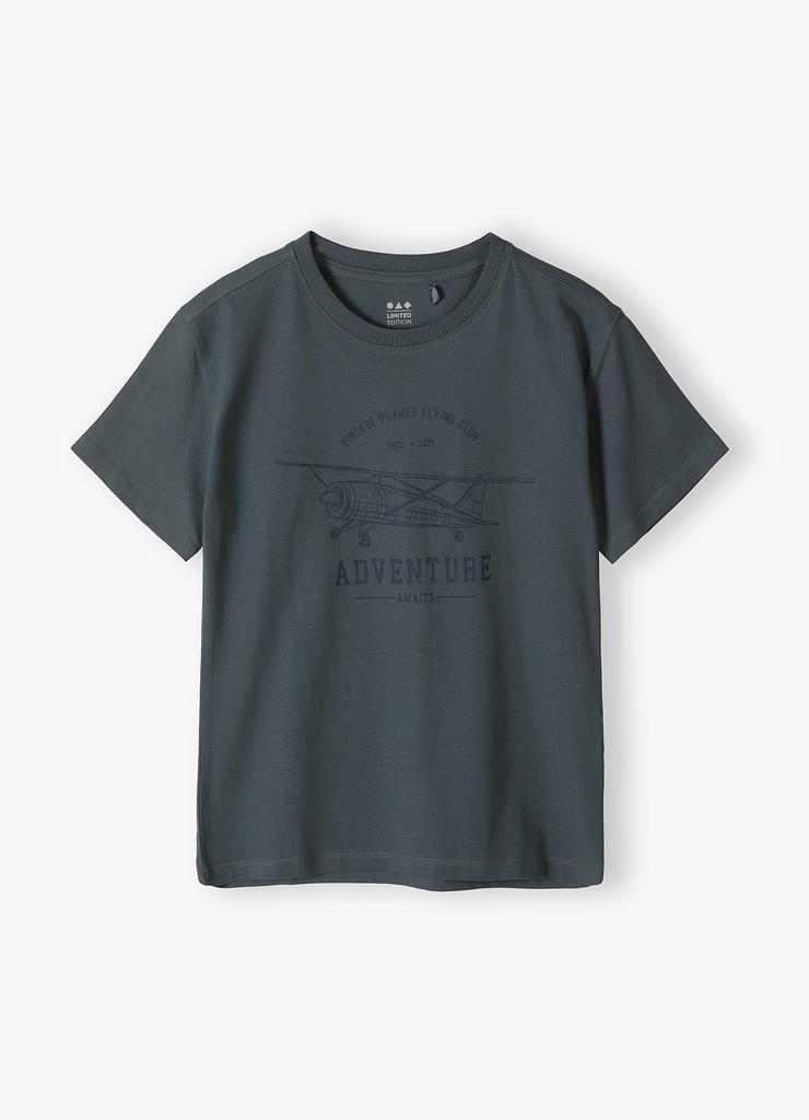 T-shirt chłopięcy z samolotem - Adventure - Limited Edition