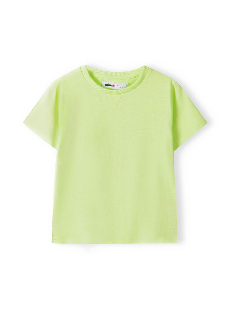 Zielony t-shirt bawełniany basic dla niemowlaka