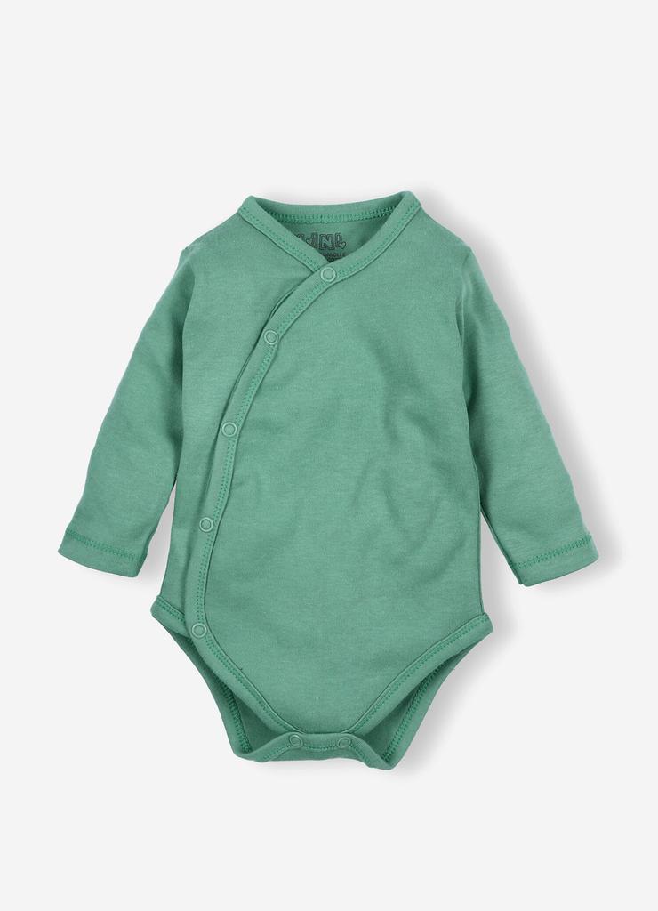 Body niemowlęce z bawełny organicznej dla chłopca zielone długi rękaw