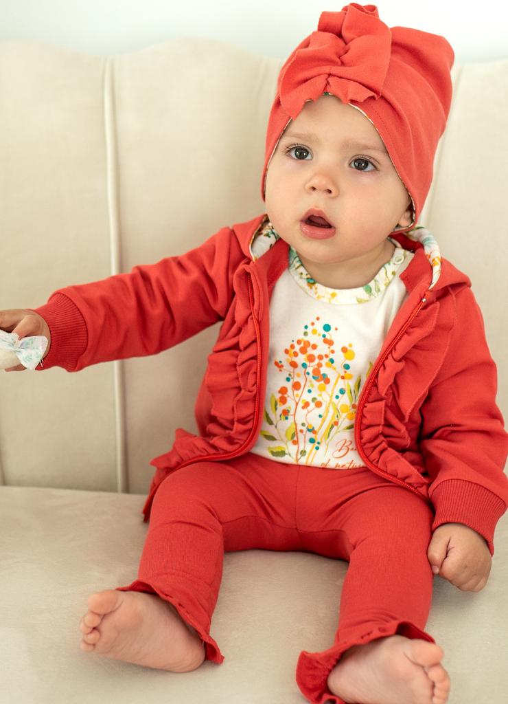 Getry niemowlęce z bawełny organicznej czerwone