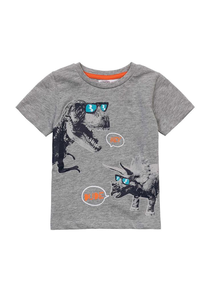 T-shirt niemowlęcy szary z dinozaurem
