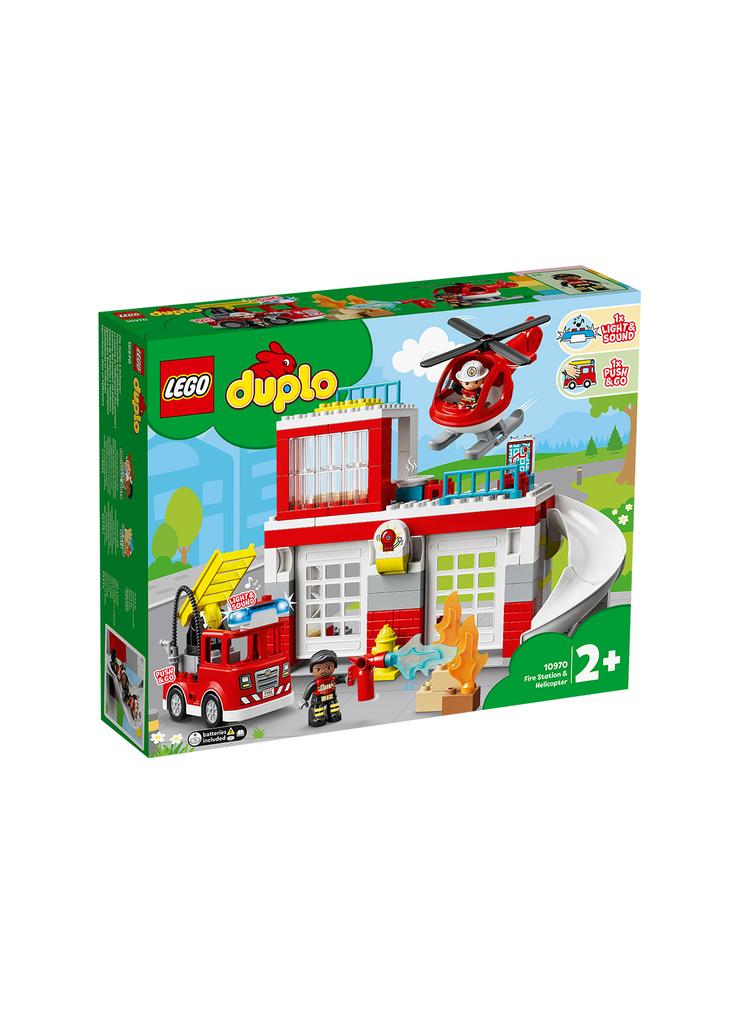 LEGO DUPLO - Remiza strażacka i helikopter 10970 - 117 elementów, wiek 2+