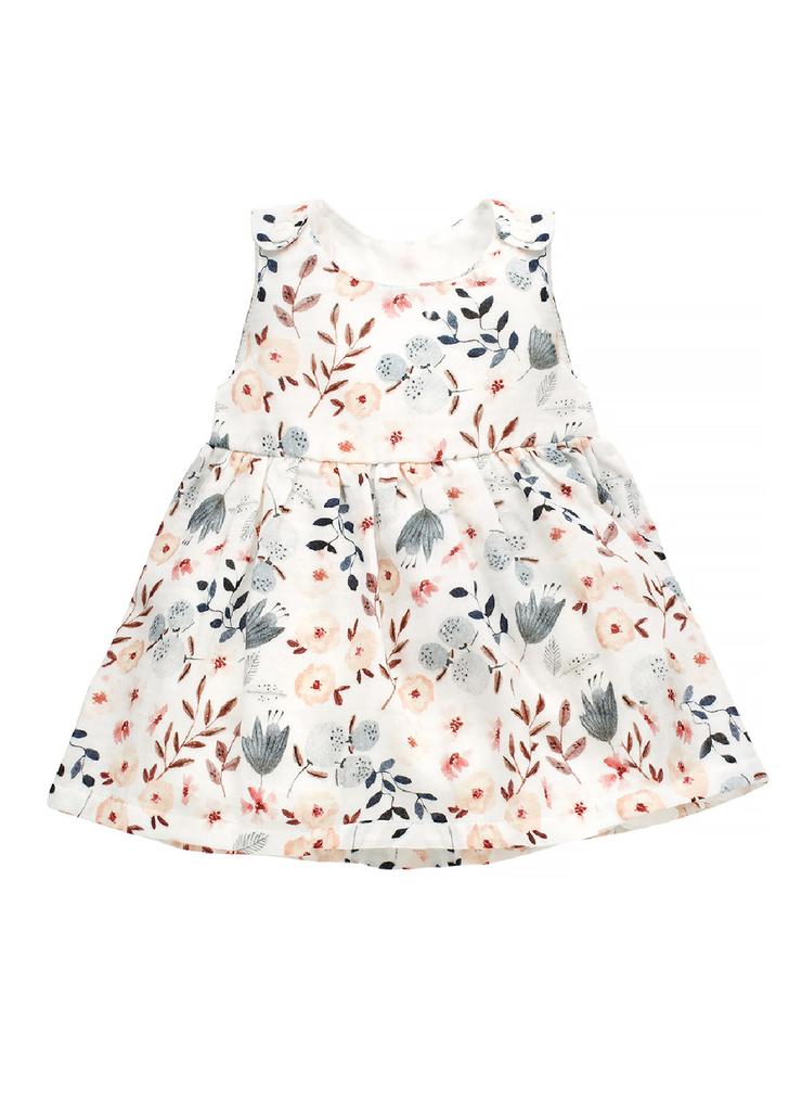 Sukienka dla niemowlaka na ramiączkach Summer garden ecru