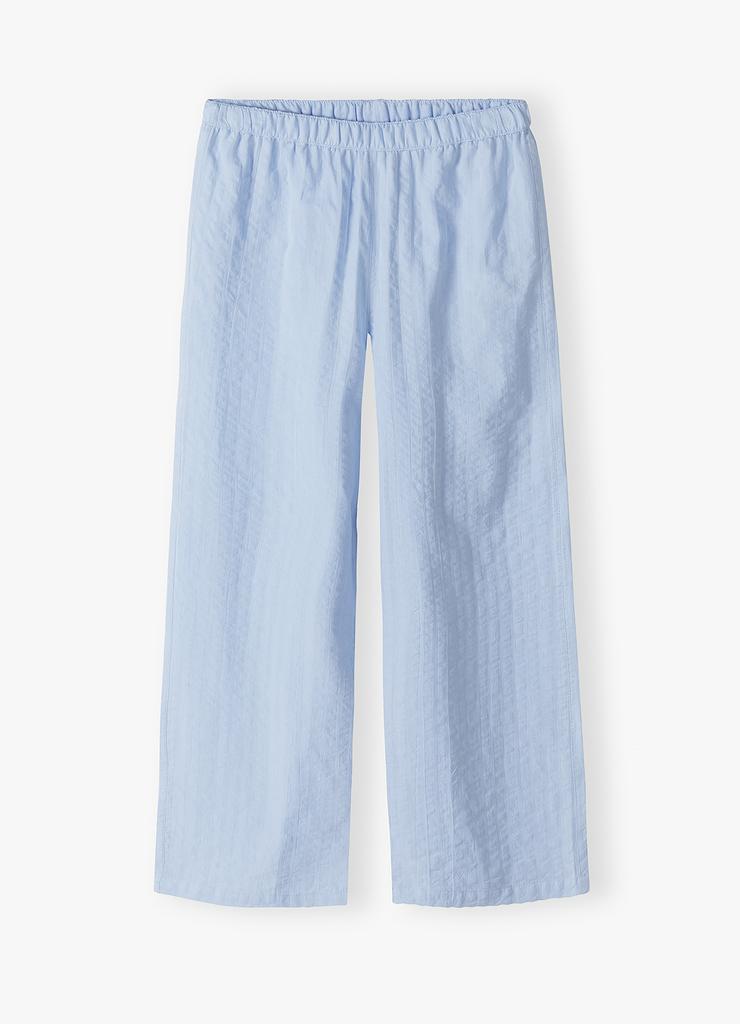 Niebieskie tkaninowe spodnie dla dziewczynki - Wide Leg - Limited Edition