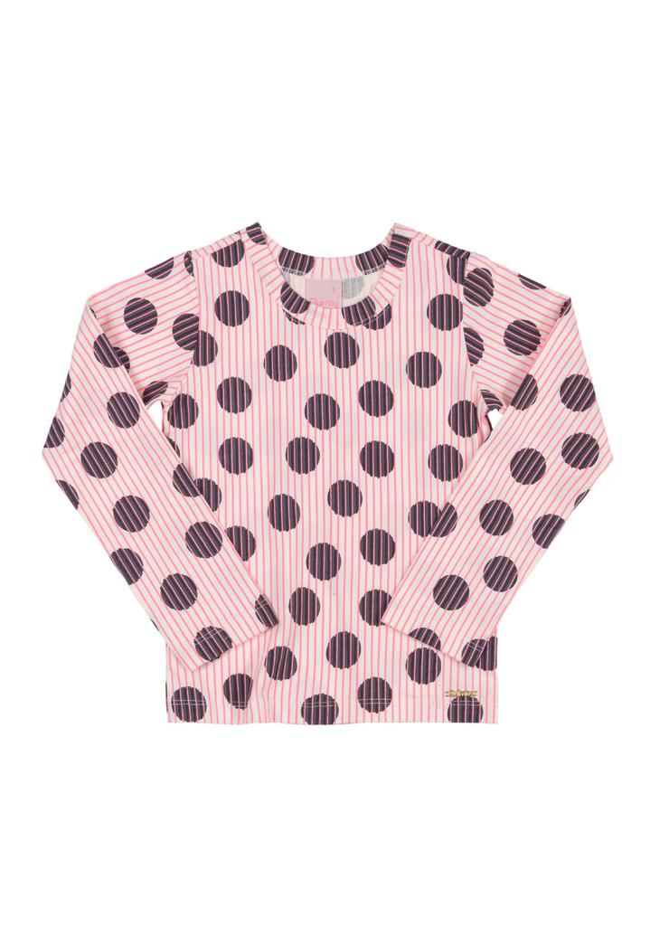 Różowa bluzka dla dziewczynki w kropki