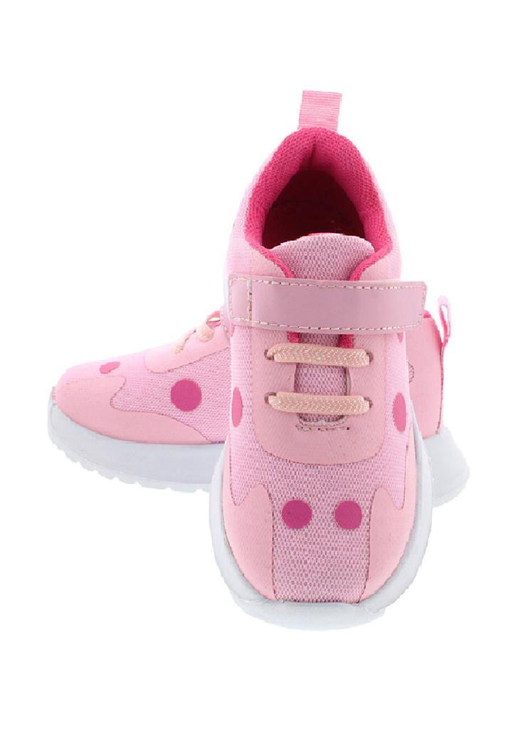 Różowe buty sportowe w grochy dla dziewczynki na rzep
