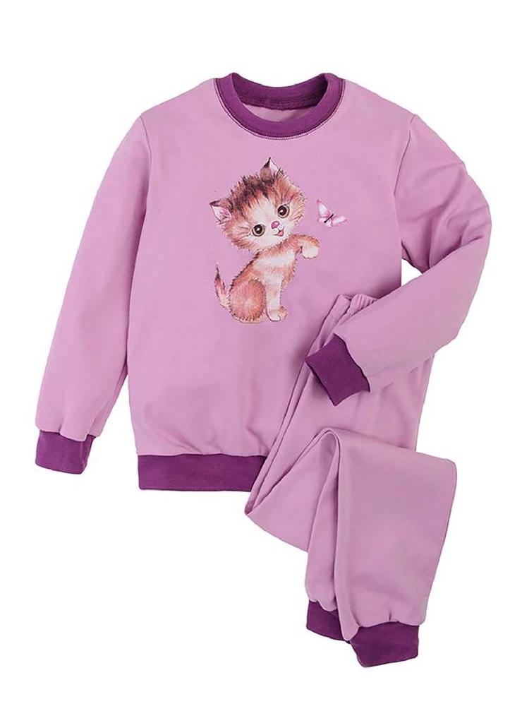 Ciepła dziewczęca piżama fioletowa Tup Tup- kotek