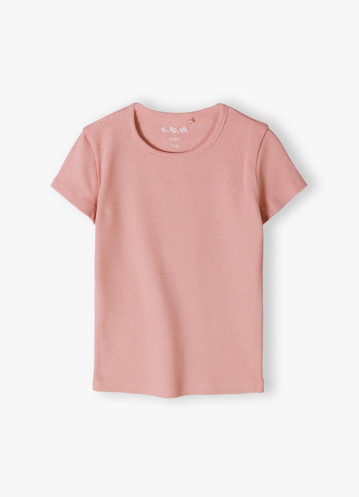 Różowa prążkowana koszulka dla dziewczynki