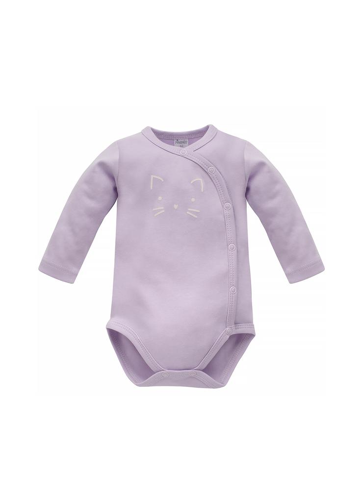 Body niemowlęce z długim rękawem fioletowe
