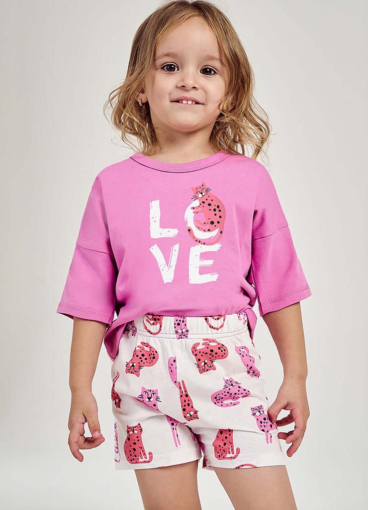 Dziewczęca piżama bawełniana Annabel Taro różowa