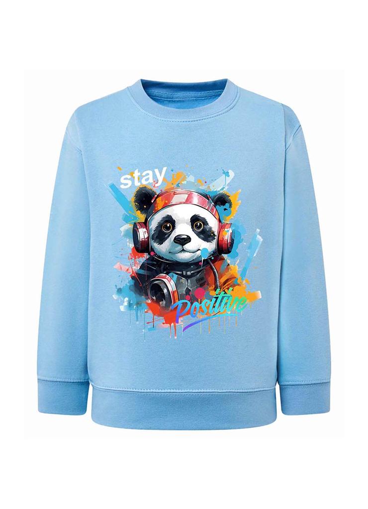 Błękitna bluza dla chłopca z nadrukiem - Panda