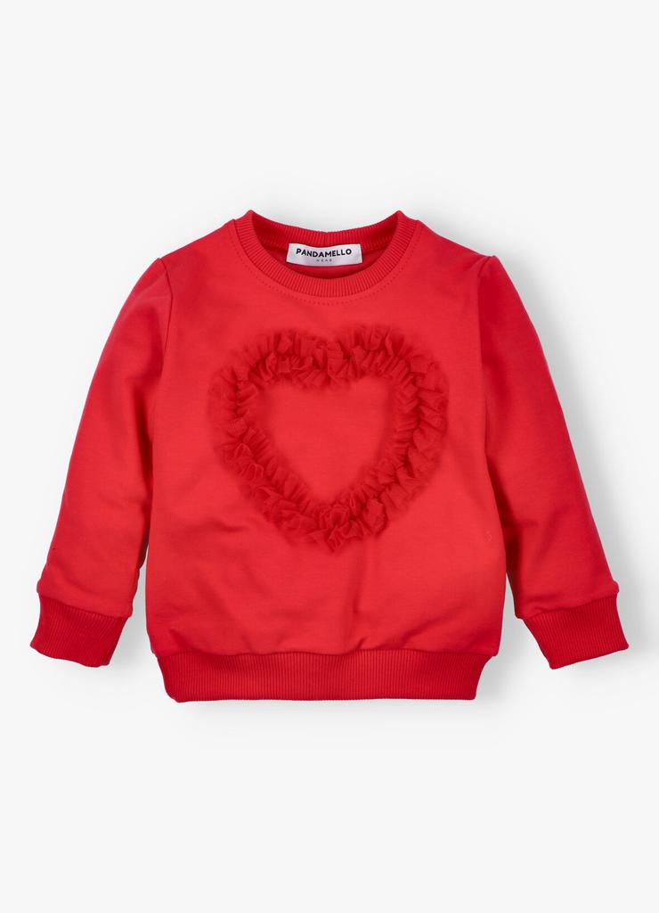 Bluza dla dziewczynki  z sercem czerwona