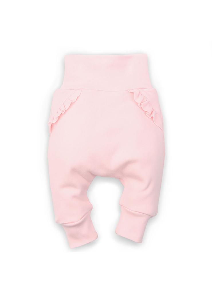Dwuwarstwowe spodnie niemowlęce z bawełny organicznej dla dziewczynki