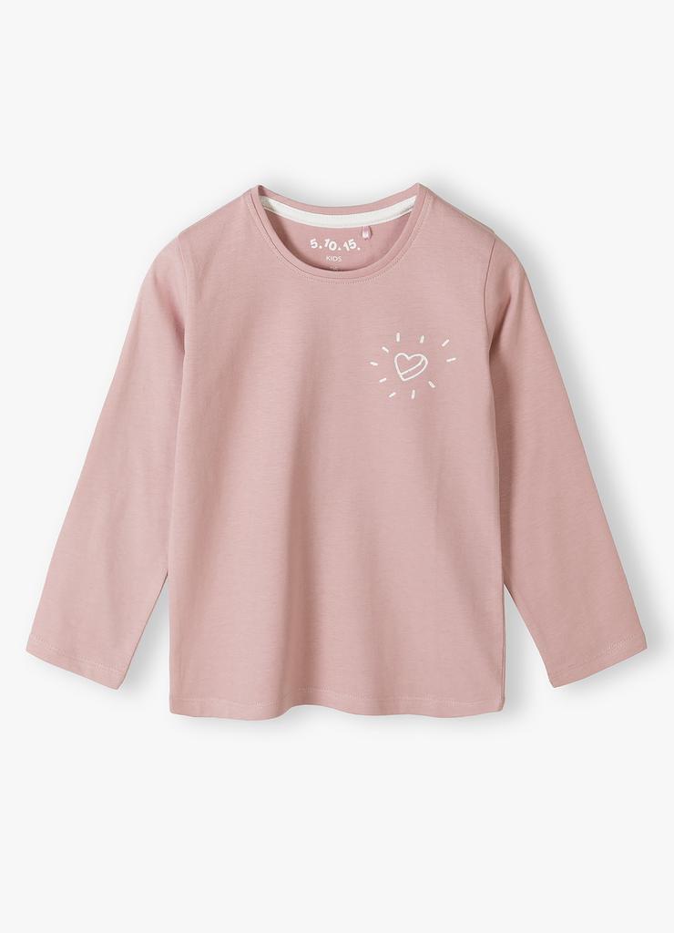 Różowa bluzka dla dziewczynki z długim rękawem - 5.10.15.