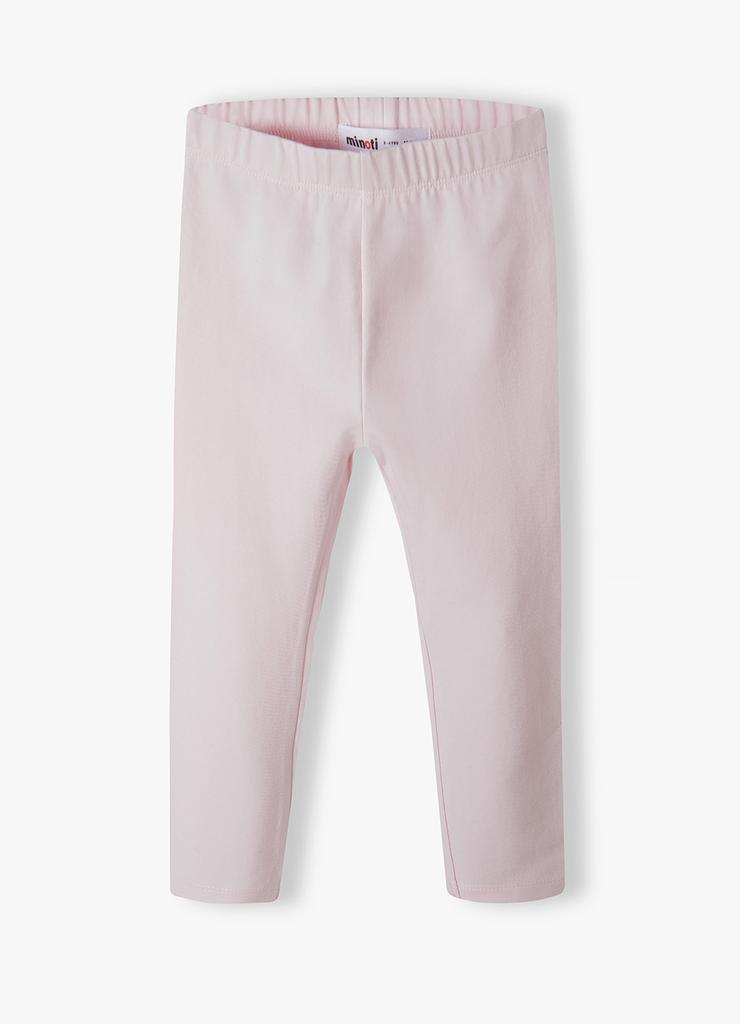 Różowe legginsy dla dziewczynki gładkie