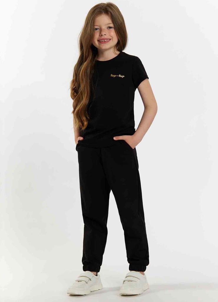 Czarny t-shirt dla małej dziewczynki z napisem Tup Tup