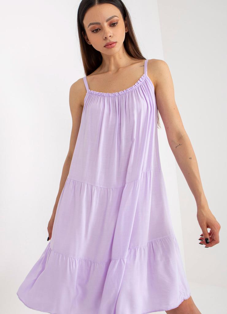 Jasnofioletowa sukienka letnia o luźnym kroju OCH BELLA