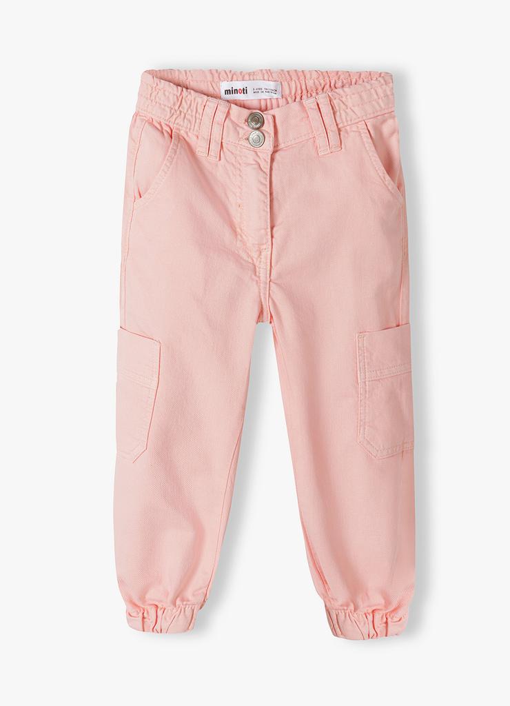 Spodnie typu bojówki dla dziewczynki różowe