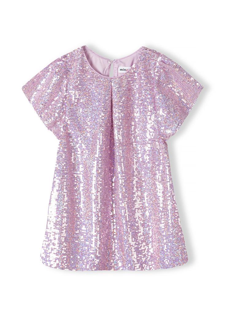 Sukienka z błyszczącymi cekinami dla dziewczynki - różowa