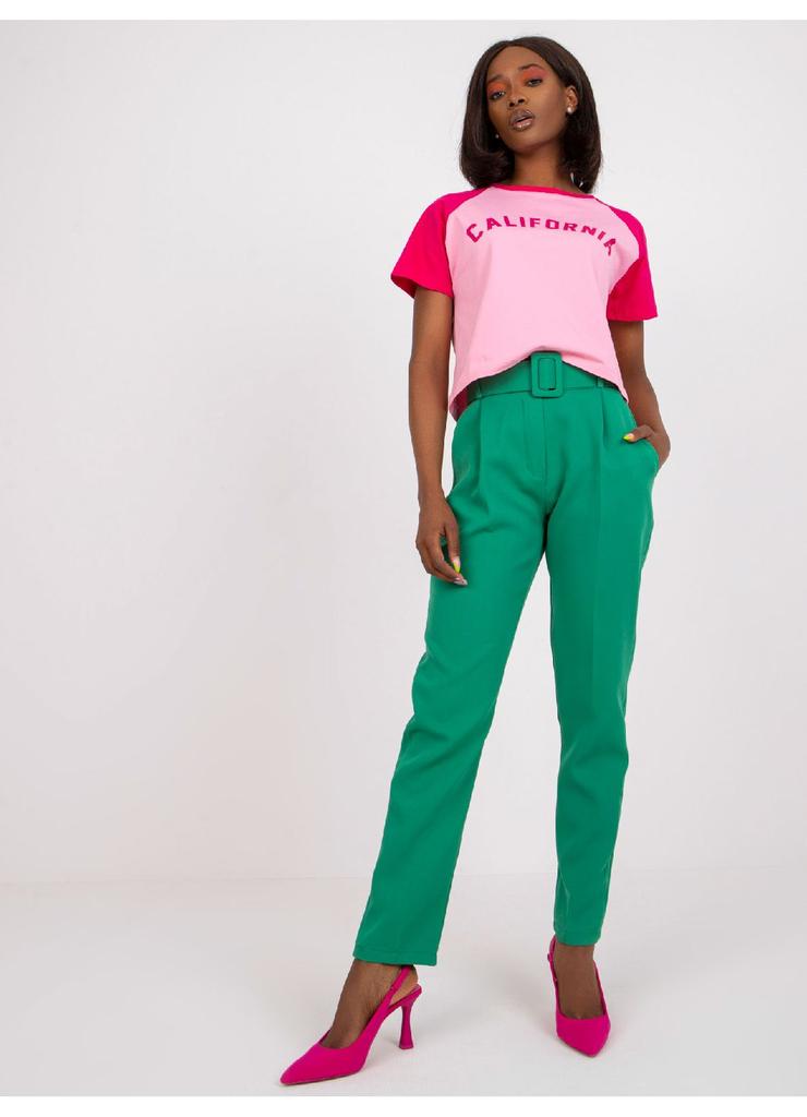 Garniturowe spodnie dla kobiet - zielone