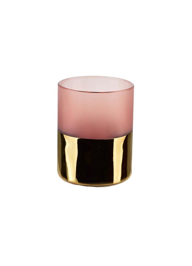 RITA PINK świecznik szklany - różowy